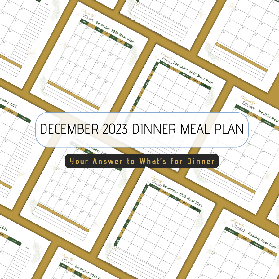 December 2023 Dinner Meal Plan