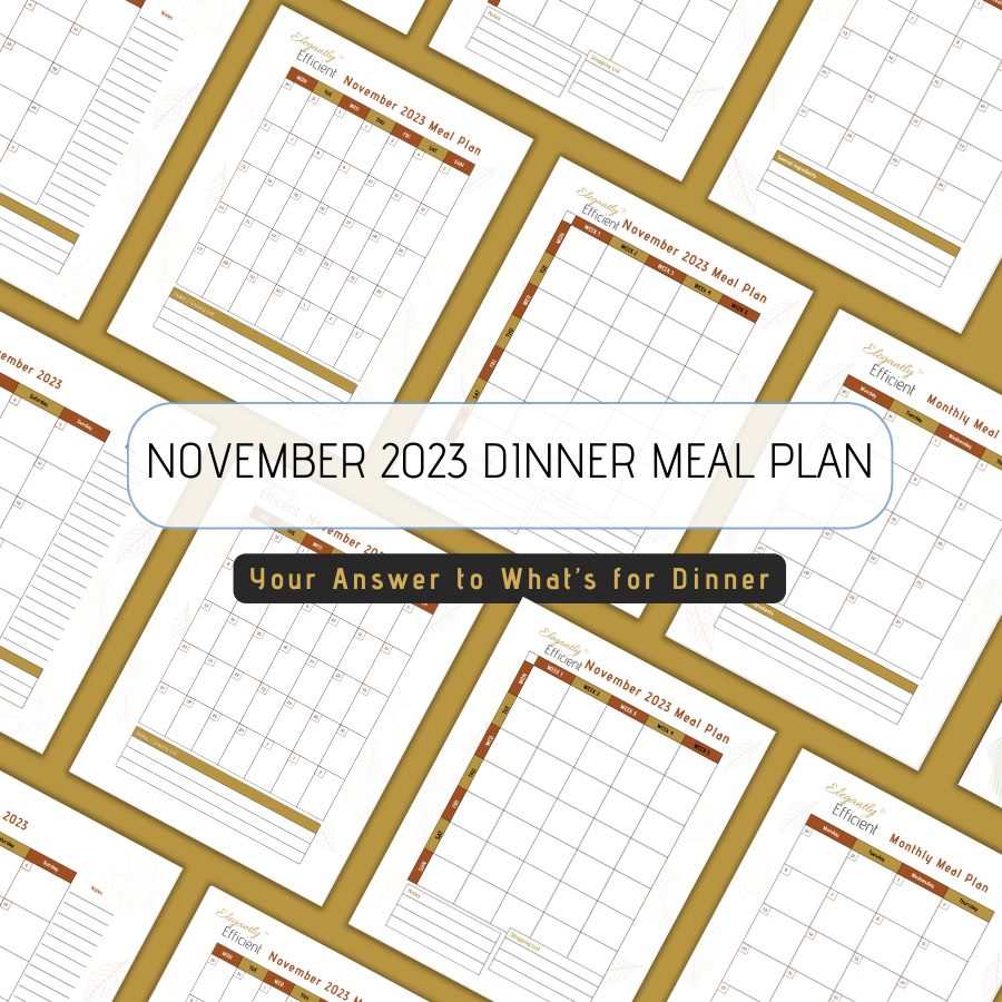 November 2023 Dinner Meal Plan